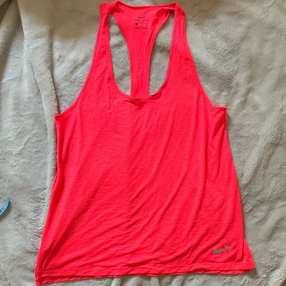 Nike Women's Pink Tank Top Medium Running Active Lightweight Racerback Sheer - Picture 3 of 15